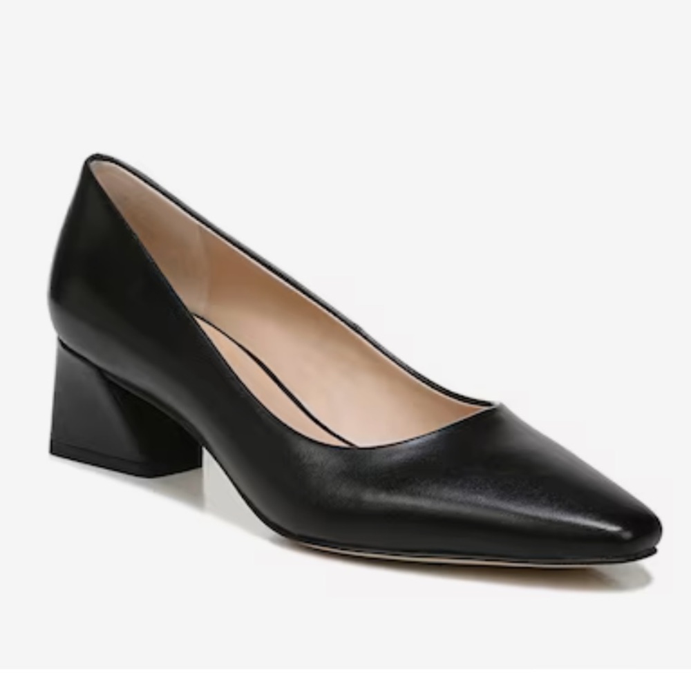 Franco Sarto black leather block heels 7.5